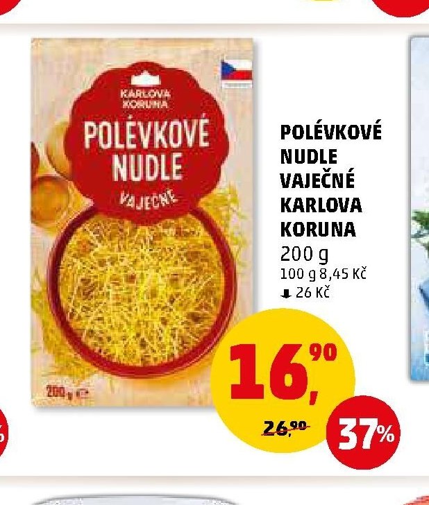 Polévkové nudle vaječné Karlova Koruna 200 g