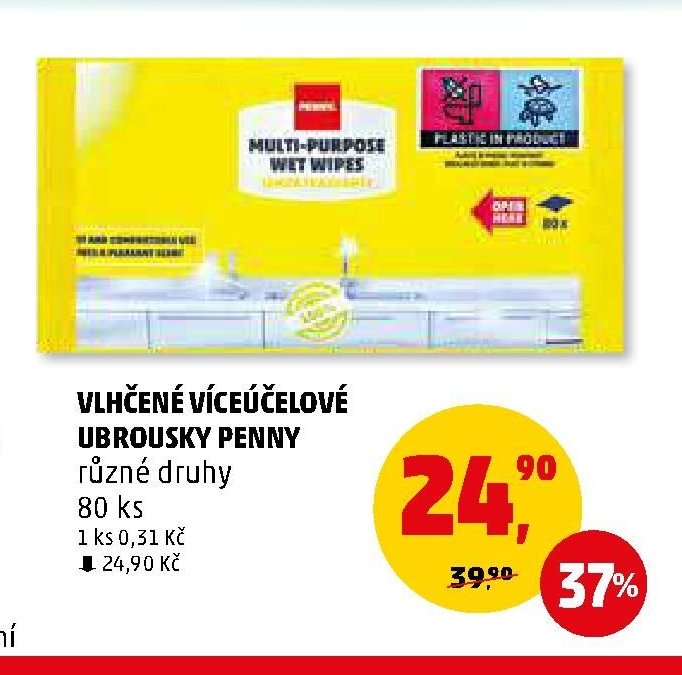 VLHČENÉ VÍCEÚČELOVÉ UBROUSKY PENNY různé druhy