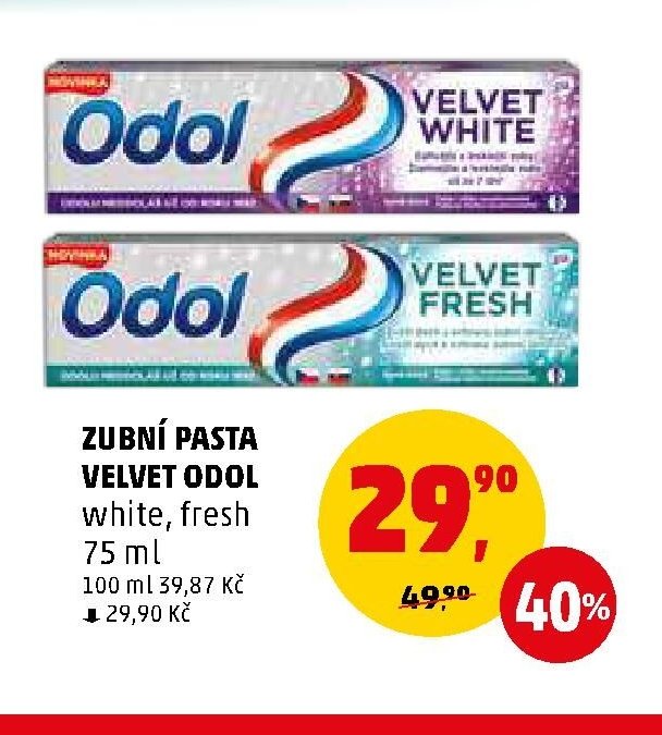 ZUBNÍ PASTA VELVET ODOL white, fresh