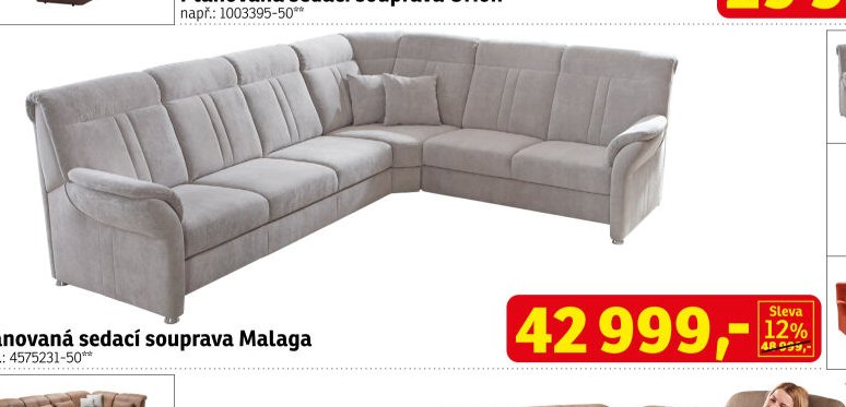 Plánovaná sedací souprava Malaga - ASKO akcniletaky.com