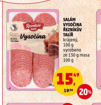 Salám Vysočina Řezníkův talíř
