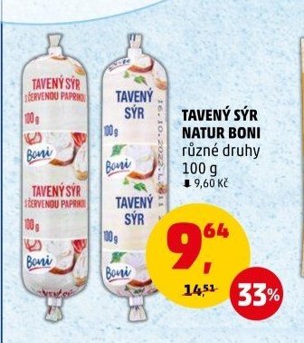 Tavený sýr Natur Boni různé druhy 100 g