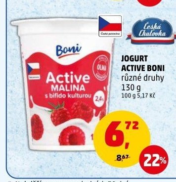 Jogurt Active Boni různé druhy 130 g