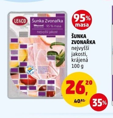 Šunka Zvonářka nejvyšší jakosti 100 g