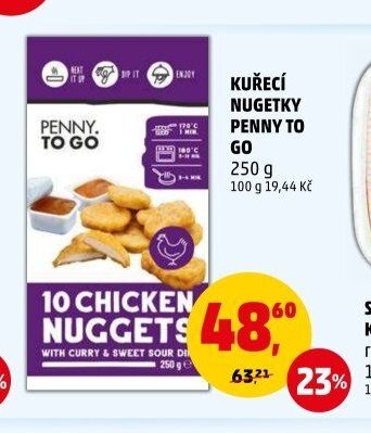Kuřecí nugetky Penny To Go 250 g
