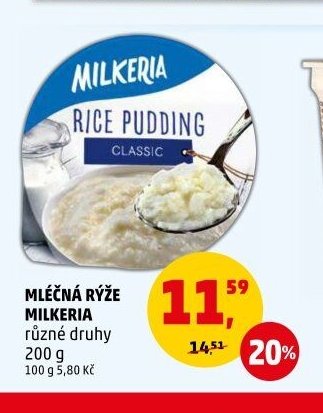 Mléčná rýže Milkeria různé druhy 200 g