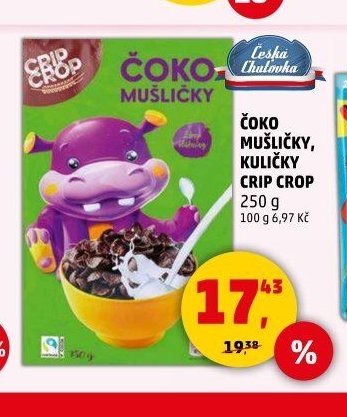 Čoko mušličky, kuličky Crip Crop