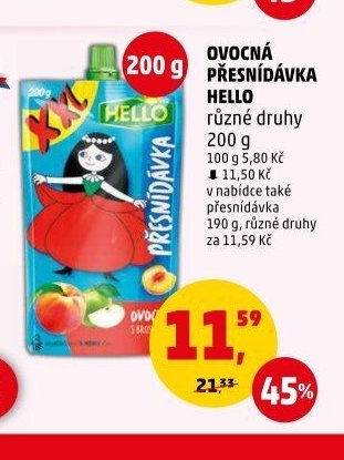 Ovocná přesnídávka Hello