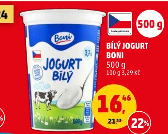 Bílý jogurt Boni