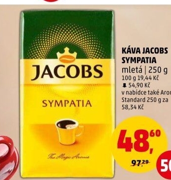 Mletá káva Sympatia Jacobs