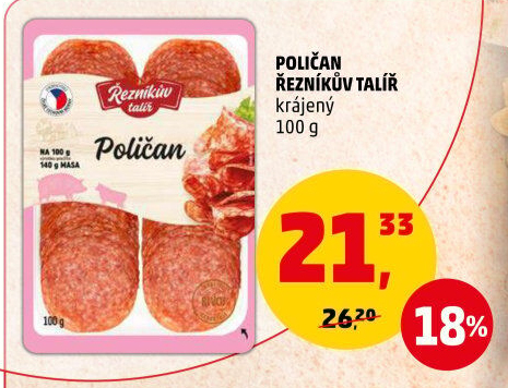 Salám Poličan Řezníkův talíř