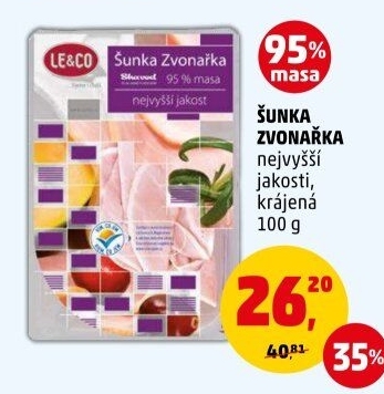 Šunka Zvonařka nejvyšší jakosti LE&