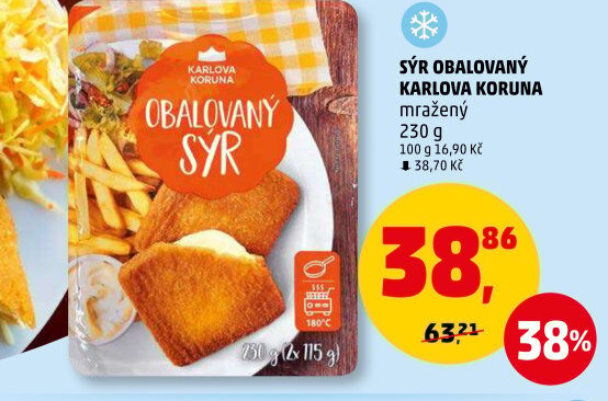 Sýr obalovaný mražený Karlova Koruna