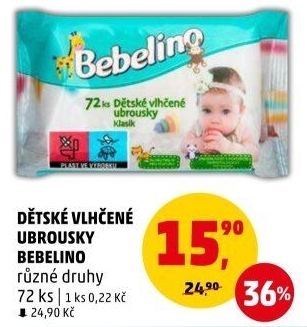 Vlhčené ubrousky dětské Bebelino