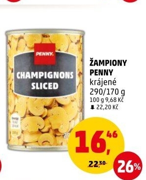 Žampiony sterilované Penny