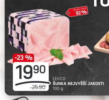 LEGCO ŠUNKA NEJVYŠŠÍ JAKOSTI 100 g