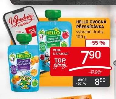 HELLO OVOCNÁ PŘESNÍDÁVKA 100 g