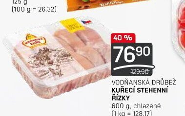 VODŇANSKÁ DRŮBEŽ KUŘECÍ STEHENNÍ ŘÍZKY 600 g