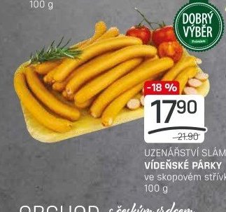 UZENÁŘSTVÍ SLÁMA VÍDEŇSKÉ PÁRKY