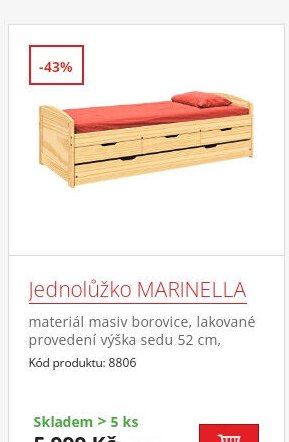 Jednolůžko MARINELLA - IDEA nábytek akcniletaky.com