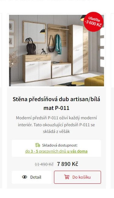 Stěna předsíňová dub artisan/bílá mat P-011 - Jamall akcniletaky.com