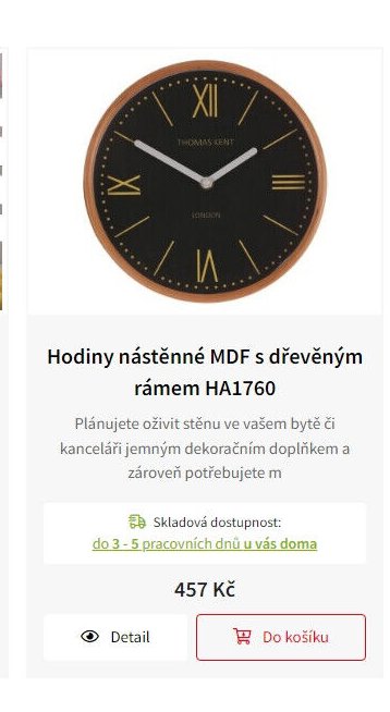 Hodiny nástěnné MDF s dřevěným rámem HA1760 - Jamall akcniletaky.com
