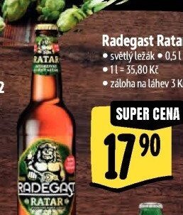 Radegast Ratar světlý ležák 0,5l