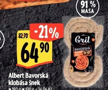 Bavorská klobása šnek Albert Gril