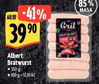 Grilovací klobása bratwurst Albert Gril