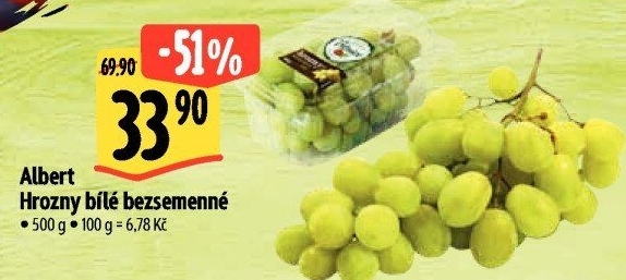 Hrozny bílé bezsemenné Albert