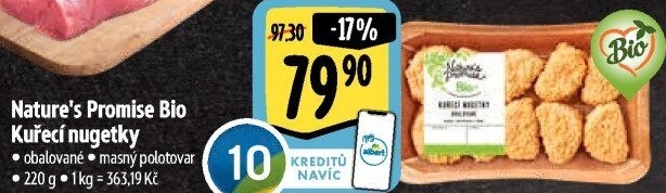 Kuřecí nugetky obalované bio Nature'