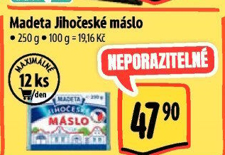 Máslo Jihočeské Madeta