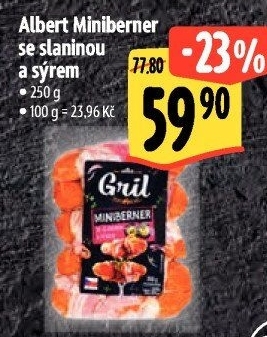 Miniberner se slaninou a sýrem Albert Gril