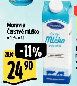 Mléko čerstvé Moravia - 1,5% polotučné