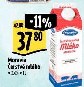 Mléko farmářské Moravia - 3,6% plnotučné