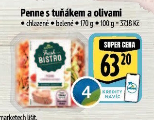 Penne s tuňákem a olivami Albert Fresh Bistro