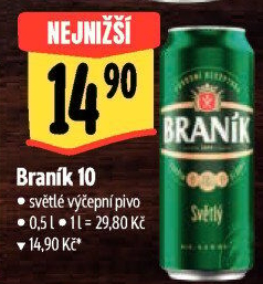 Pivo světlé výčepní 10° Braník