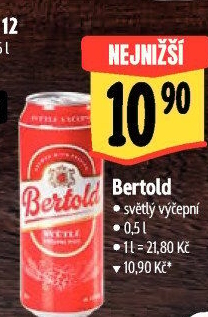 Pivo světlé výčepní Bertold
