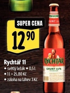 Pivo světlý ležák 11° Pivovar Rychtář