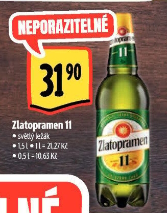 Pivo světlý ležák 11° Zlatopramen