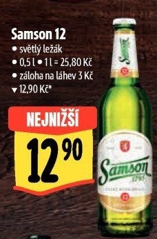 Pivo světlý ležák 12° Samson
