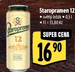 Pivo světlý ležák 12° Staropramen