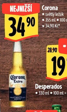 Pivo světlý ležák Corona Extra