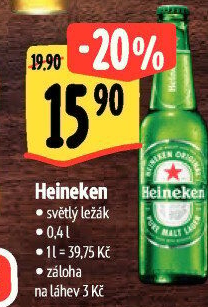 Pivo světlý ležák Heineken