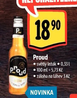 Pivo světlý ležák Proud