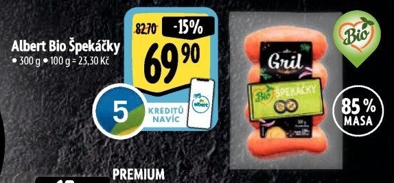 Špekáčky Bio Albert Gril