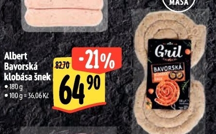 Bavorská klobása šnek Albert Gril