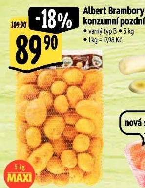 Brambory konzumní pozdní Albert
