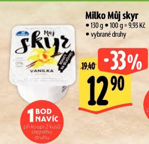 Dezert zakysaný ochucený Můj Skyr 0% Milko