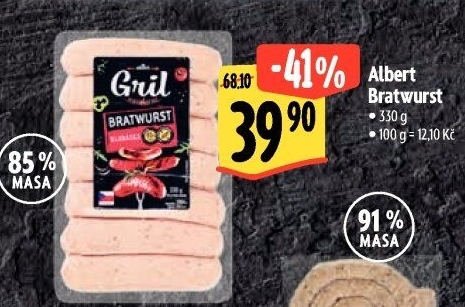 Grilovací klobása bratwurst Albert Gril